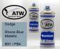 Preview: Dodge, Rhone Blue Metallic, B91 / PB4: 400ml Sprühdose + 400ml Klarlack - Set, von ATW Autoteile West.